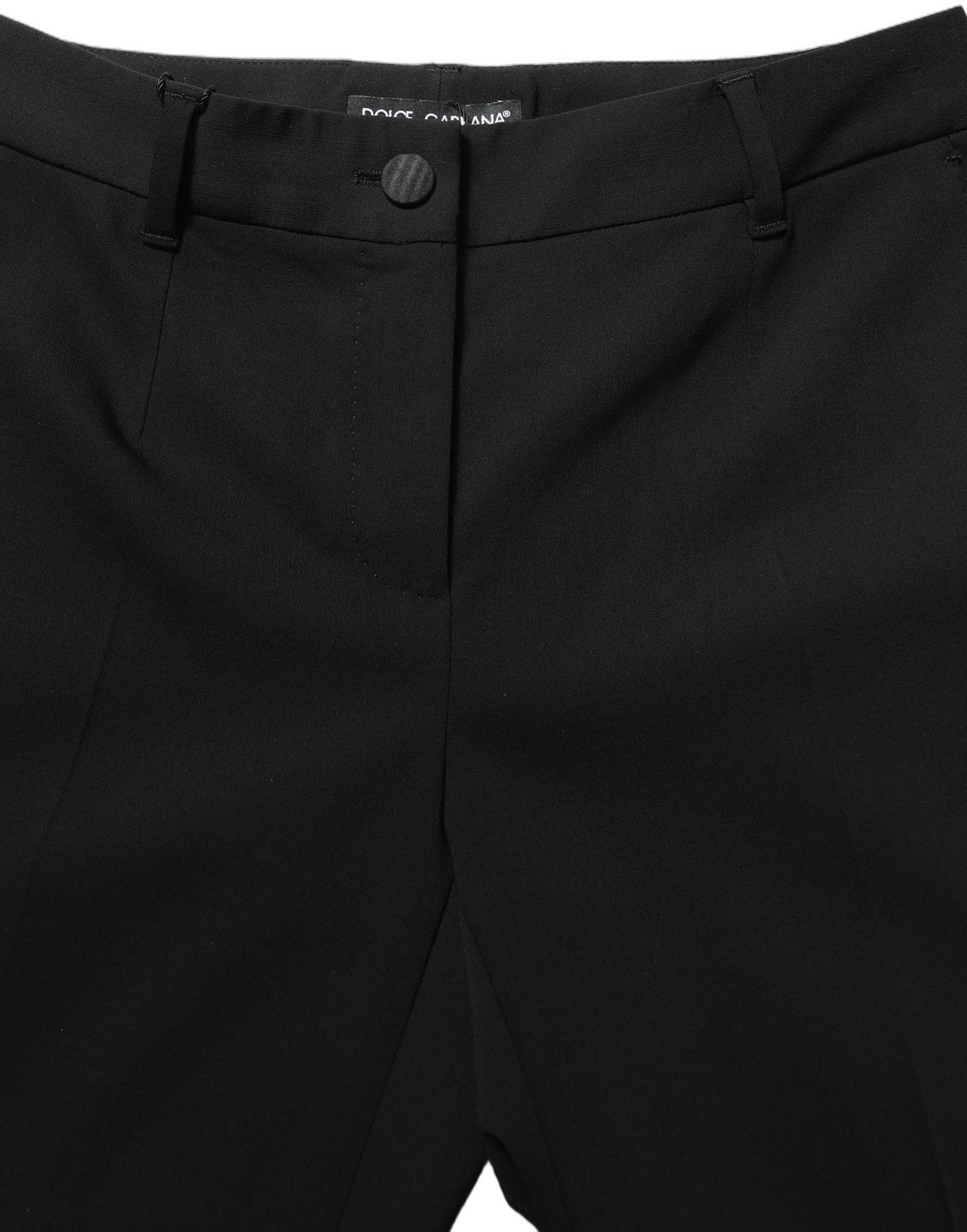 Dolce & Gabbana Black HighWaist Straight Dress Trouser Pants Dolce & Gabbana