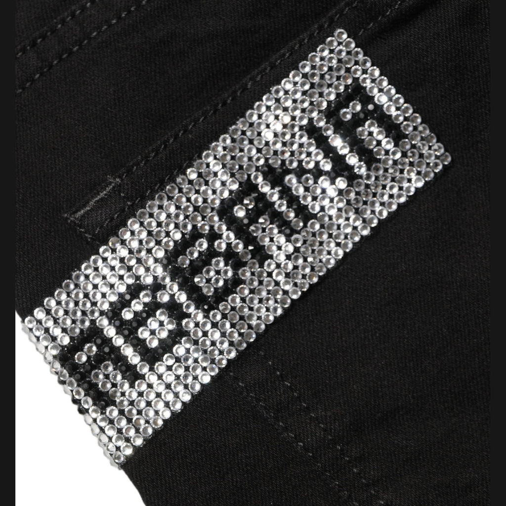 Dolce & Gabbana Black Grace Rhinestone HighWaist Denim Jeans