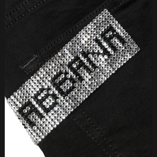 Dolce & Gabbana Black Grace Rhinestone HighWaist Denim Jeans