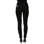 Dolce & Gabbana Black Grace Rhinestone HighWaist Denim Jeans
