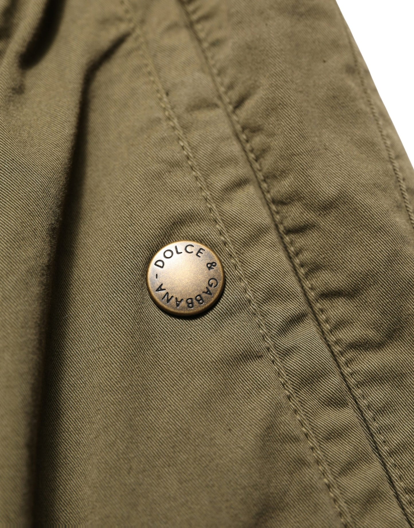 Dolce & Gabbana Olive Green High Waist Cargo Trouser Pants Dolce & Gabbana