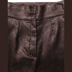 Dolce & Gabbana Metallic Brown High Waist Tapered Leg Pants