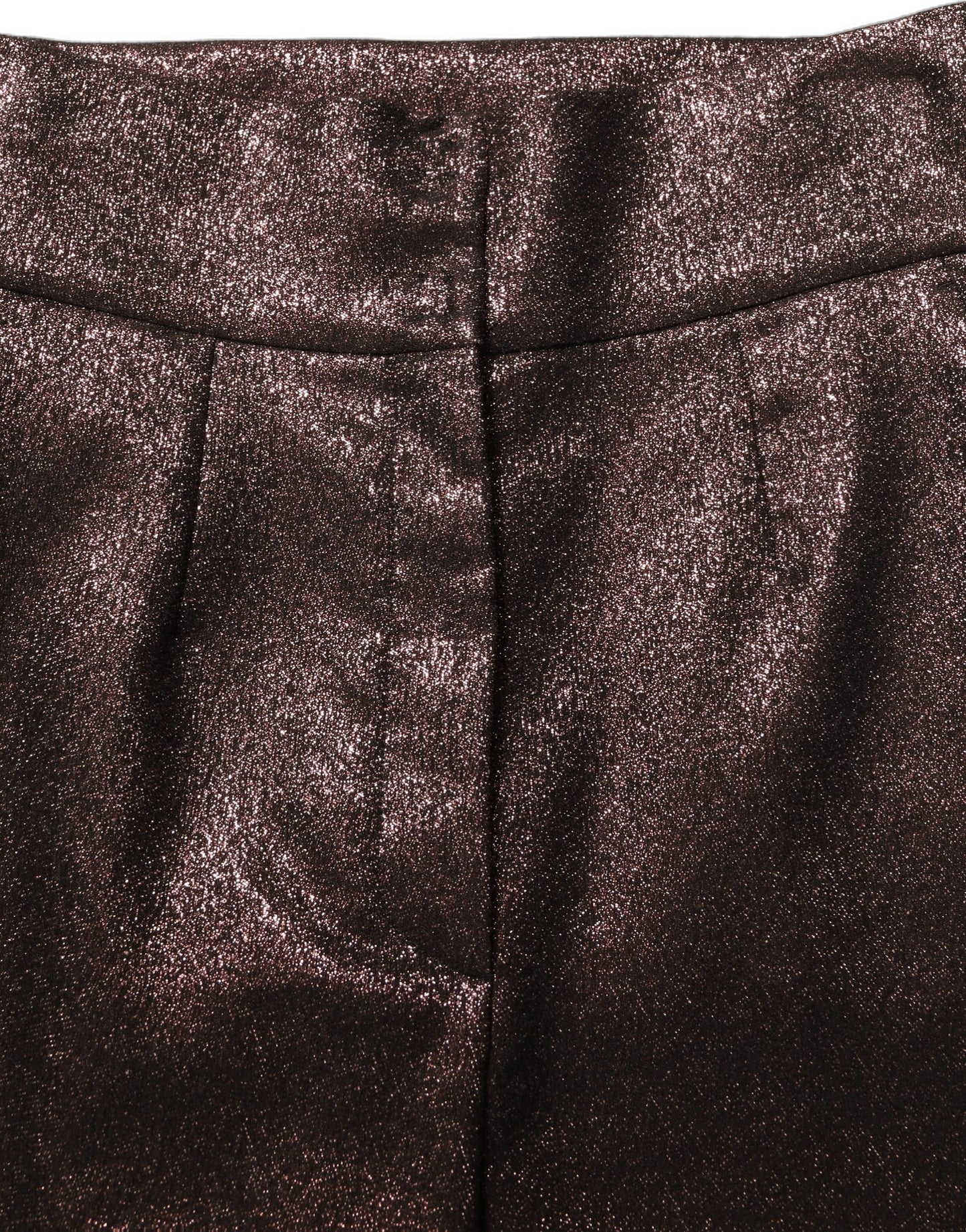 Dolce & Gabbana Metallic Brown High Waist Tapered Leg Pants Dolce & Gabbana