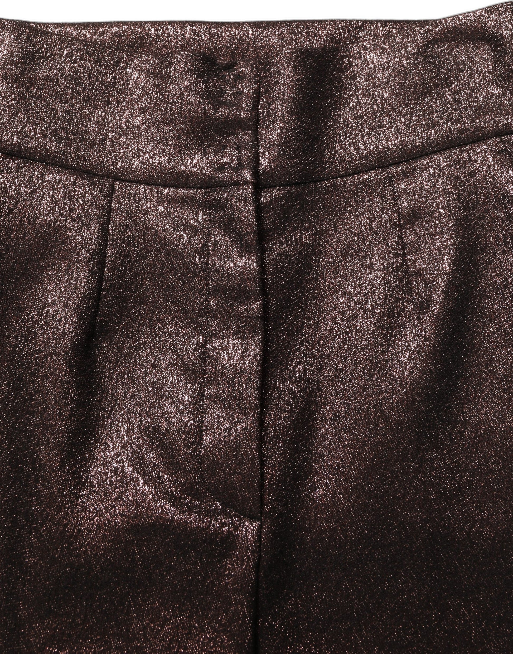 Dolce & Gabbana Metallic Brown High Waist Tapered Leg Pants Dolce & Gabbana