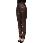 Dolce & Gabbana Metallic Brown High Waist Tapered Leg Pants