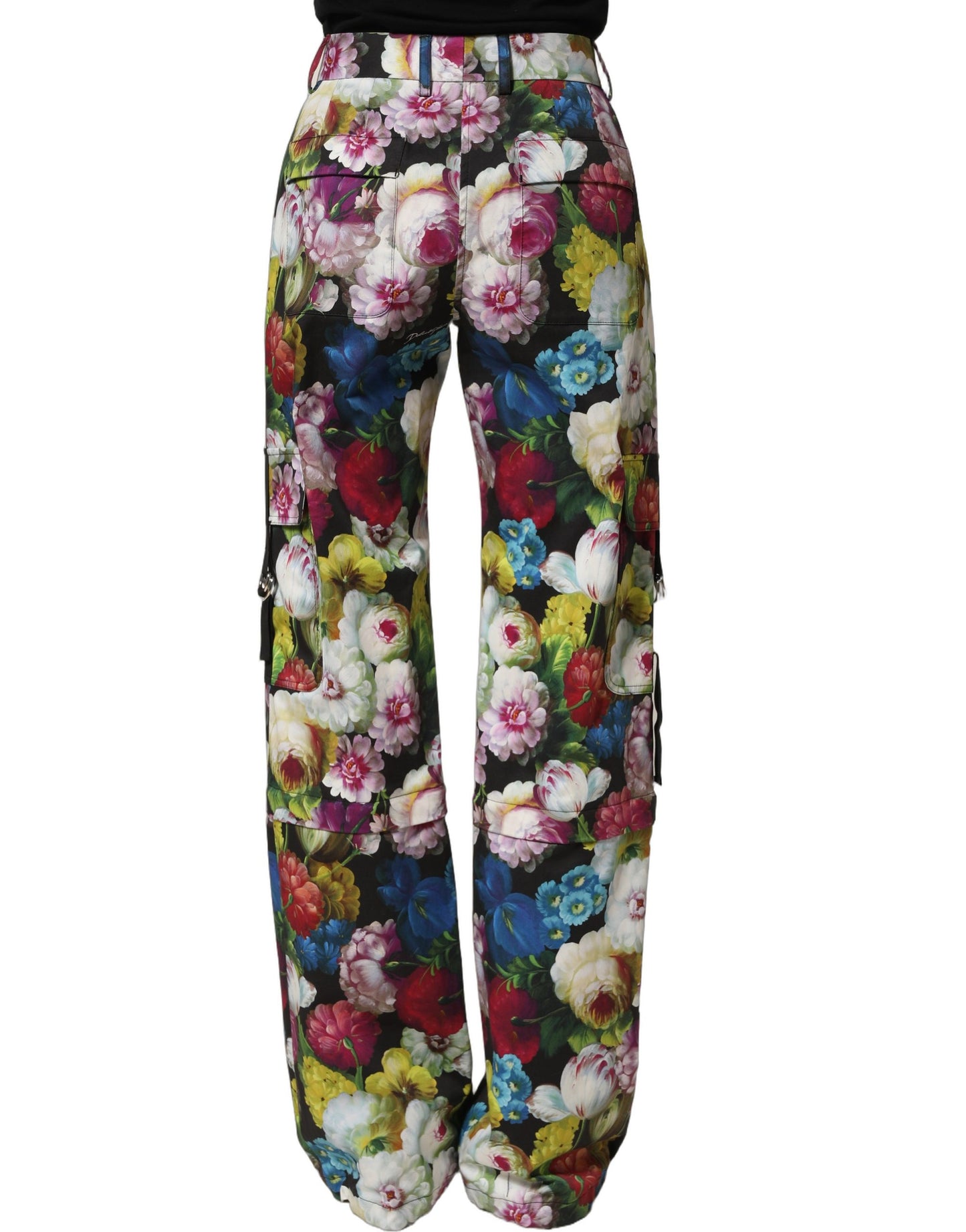 Dolce & Gabbana Multicolor Floral High Waist Wide Leg Pants Dolce & Gabbana