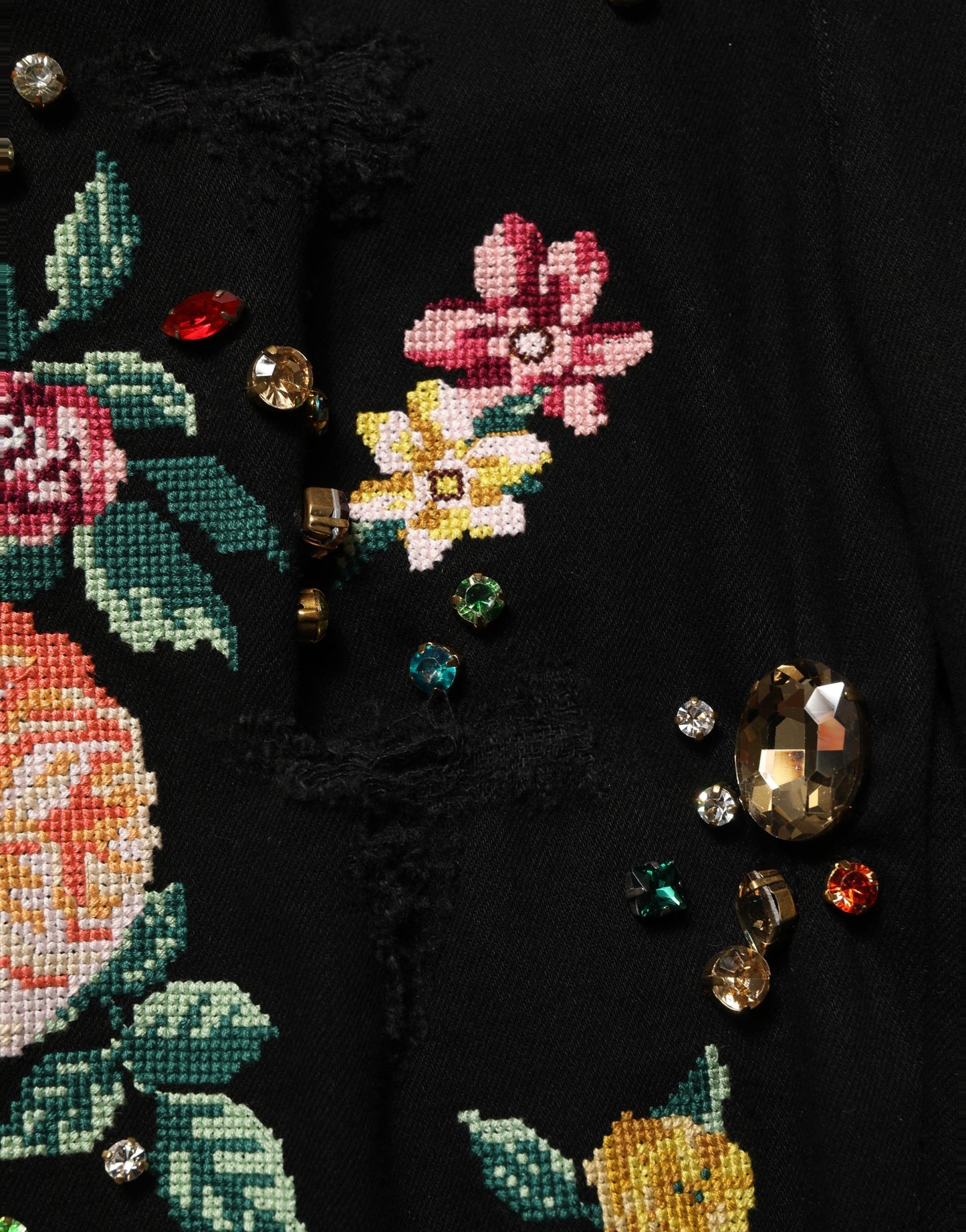 Dolce & Gabbana Black Floral Cotton High Waist Tapered Pants Dolce & Gabbana