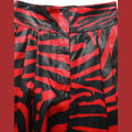 Dolce & Gabbana Red Black Zebra Print Cotton HighWaist Pants