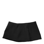 Dolce & Gabbana Black Wool A-line Low Waist Mini Women Skirt Dolce & Gabbana