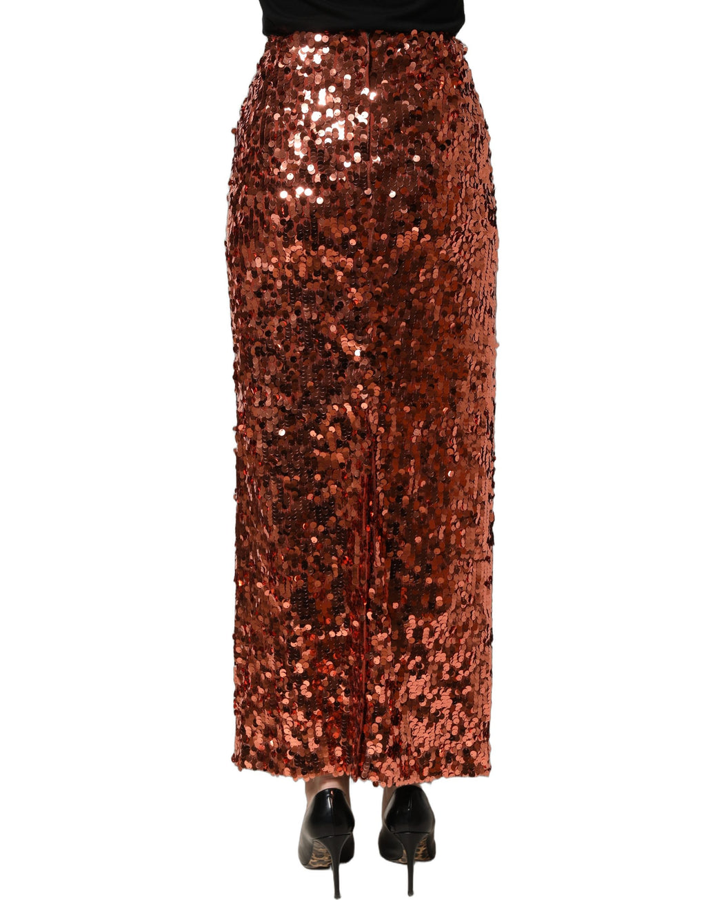 Dolce & Gabbana Bronze Sequin HighWaist PencilCut Midi Skirt Dolce & Gabbana