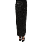 Dolce & Gabbana Black Sequin High Waist Pencil Midi Skirt Dolce & Gabbana