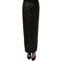 Dolce & Gabbana Black Sequin High Waist Pencil Midi Skirt Dolce & Gabbana