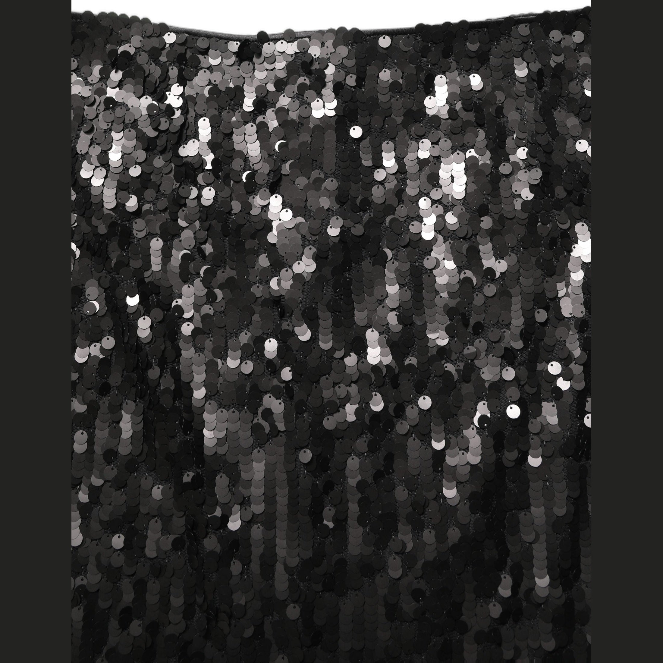 Dolce & Gabbana Black Sequin High Waist Pencil Midi Skirt Dolce & Gabbana