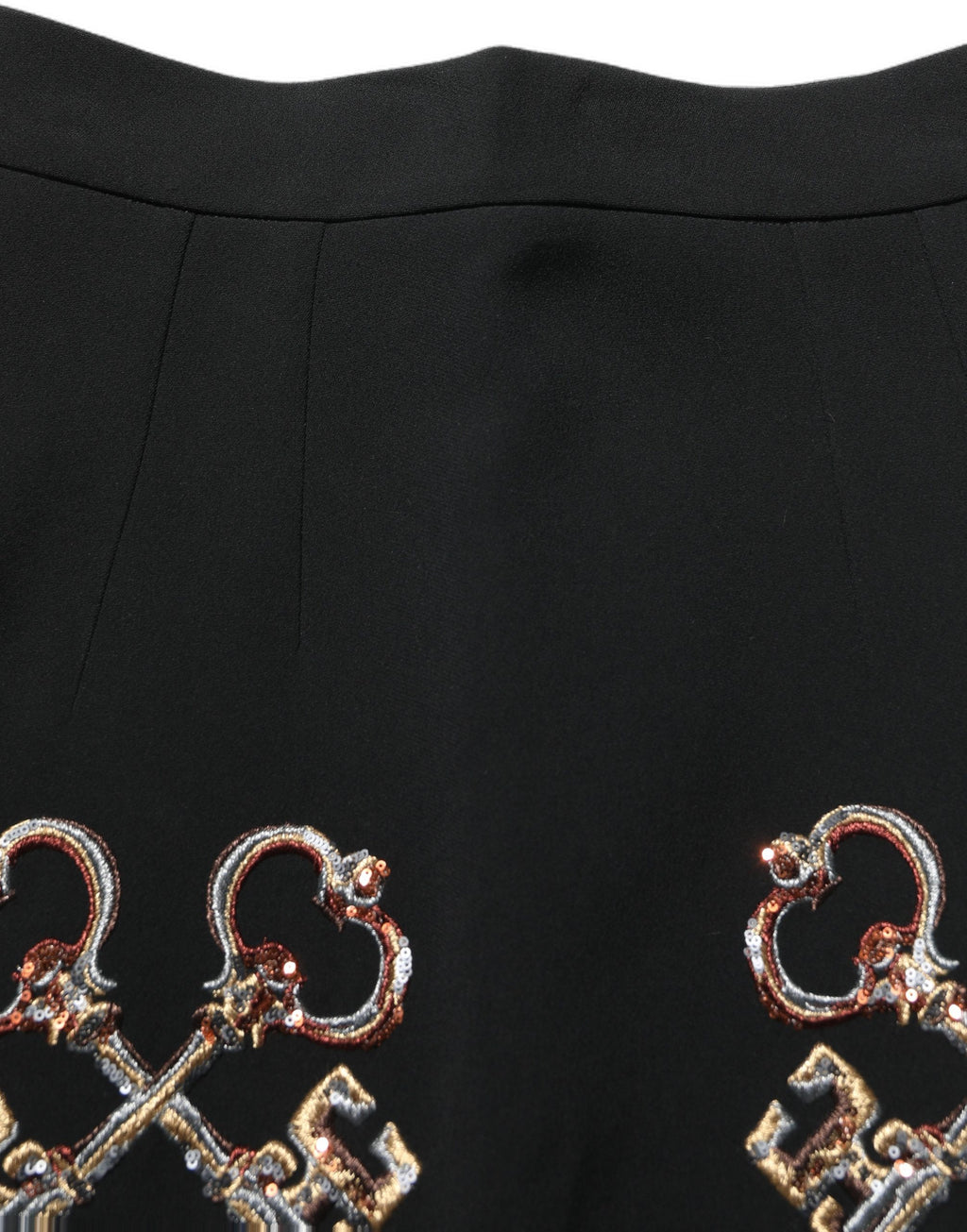 Dolce & Gabbana Black Floral Embellished A-line Mini Skirt Dolce & Gabbana