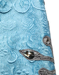 Dolce & Gabbana Blue Jacquard Embroidered A-line Midi Skirt Dolce & Gabbana
