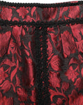Dolce & Gabbana Red Black Floral Lace Jacquard Mini Skirt Dolce & Gabbana