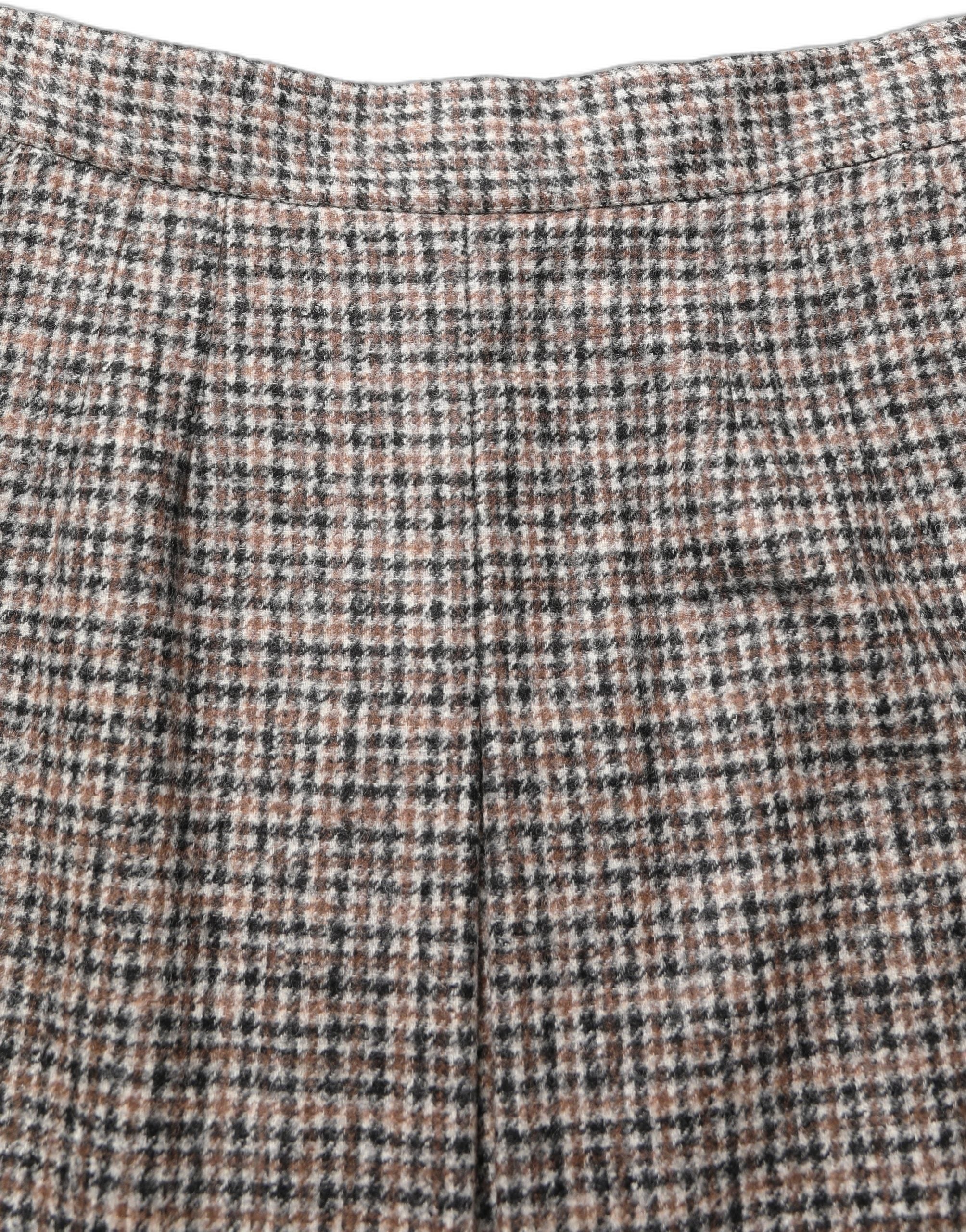 Dolce & Gabbana Brown Tweed High Waist A-line Mini Skirt Dolce & Gabbana