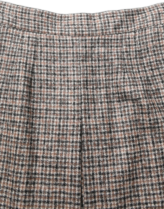 Dolce & Gabbana Brown Tweed High Waist A-line Mini Skirt Dolce & Gabbana