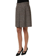 Dolce & Gabbana Brown Tweed High Waist A-line Mini Skirt Dolce & Gabbana
