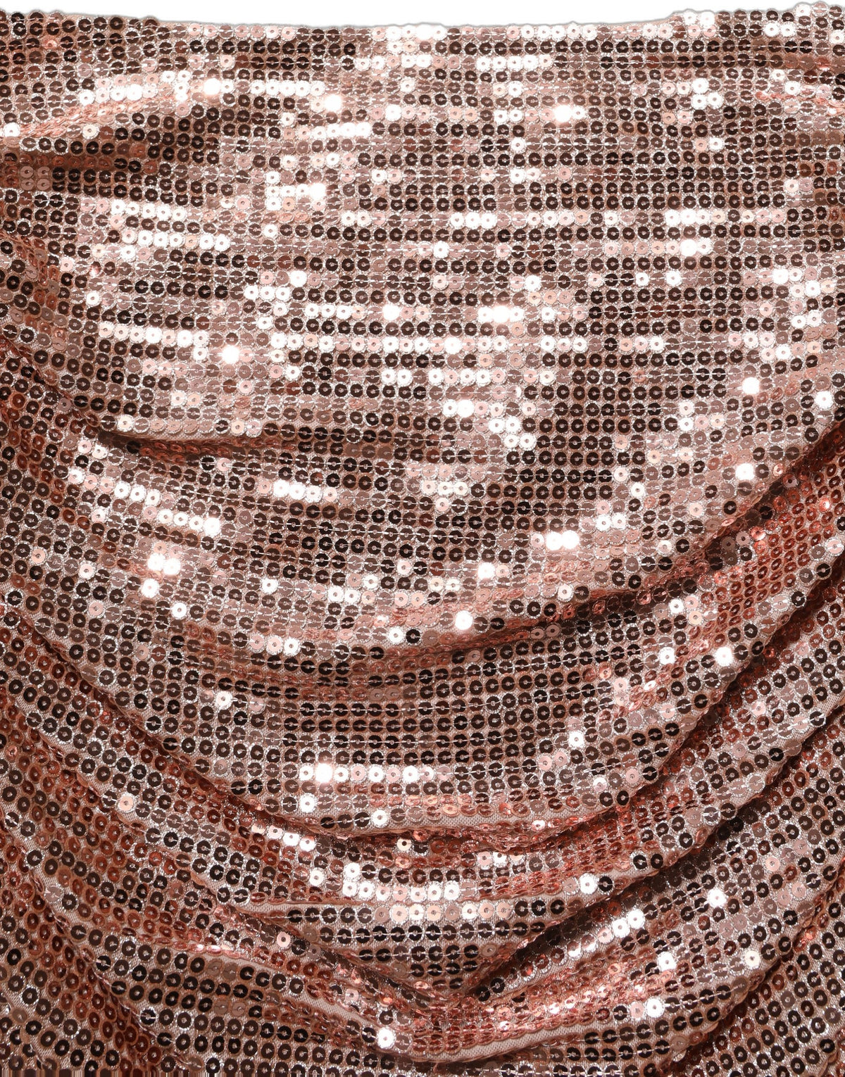 Dolce & Gabbana Rose Gold Sequin High Waist Ruched Maxi Skirt Dolce & Gabbana