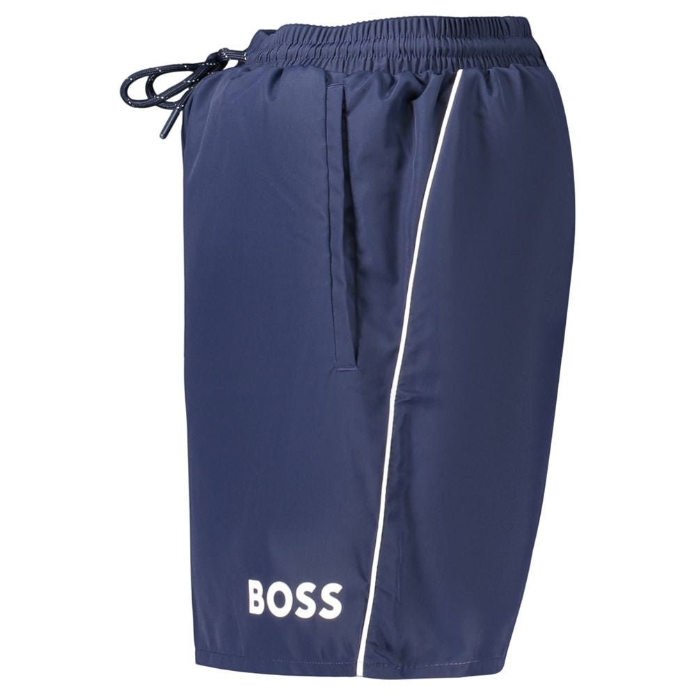 Hugo Boss Blue Polyester Men's Swimwear Hugo Boss