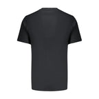 Black cotton men's T-shirt by Converse, featuring a classic fit and minimal design, shown on a plain background.