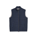 Herno Blue Linen Sleeveless Jacket