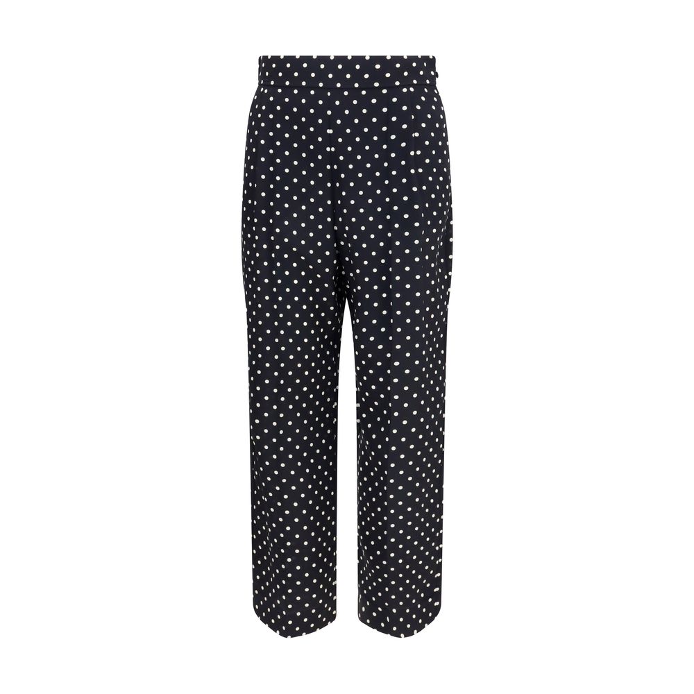 Black silk cropped pants by Valentino Garavani, featuring a sleek, tailored design with a modern fit and subtle branding.