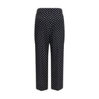 Black silk cropped pants by Valentino Garavani, tailored fit with a sleek, modern design and subtle waistband detail.