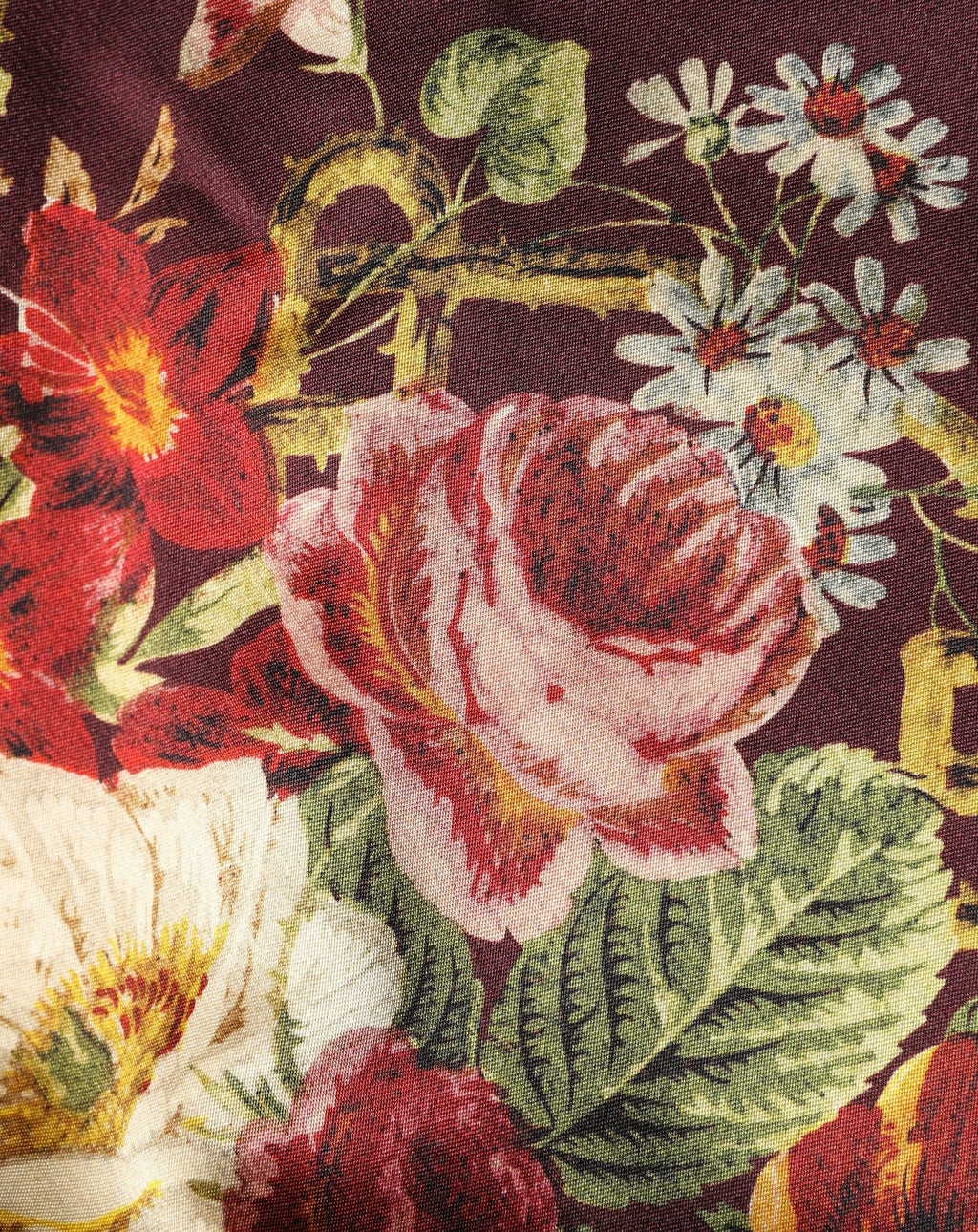 Dolce & Gabbana Burgundy Floral HighWaist A-line Mini Skirt Dolce & Gabbana