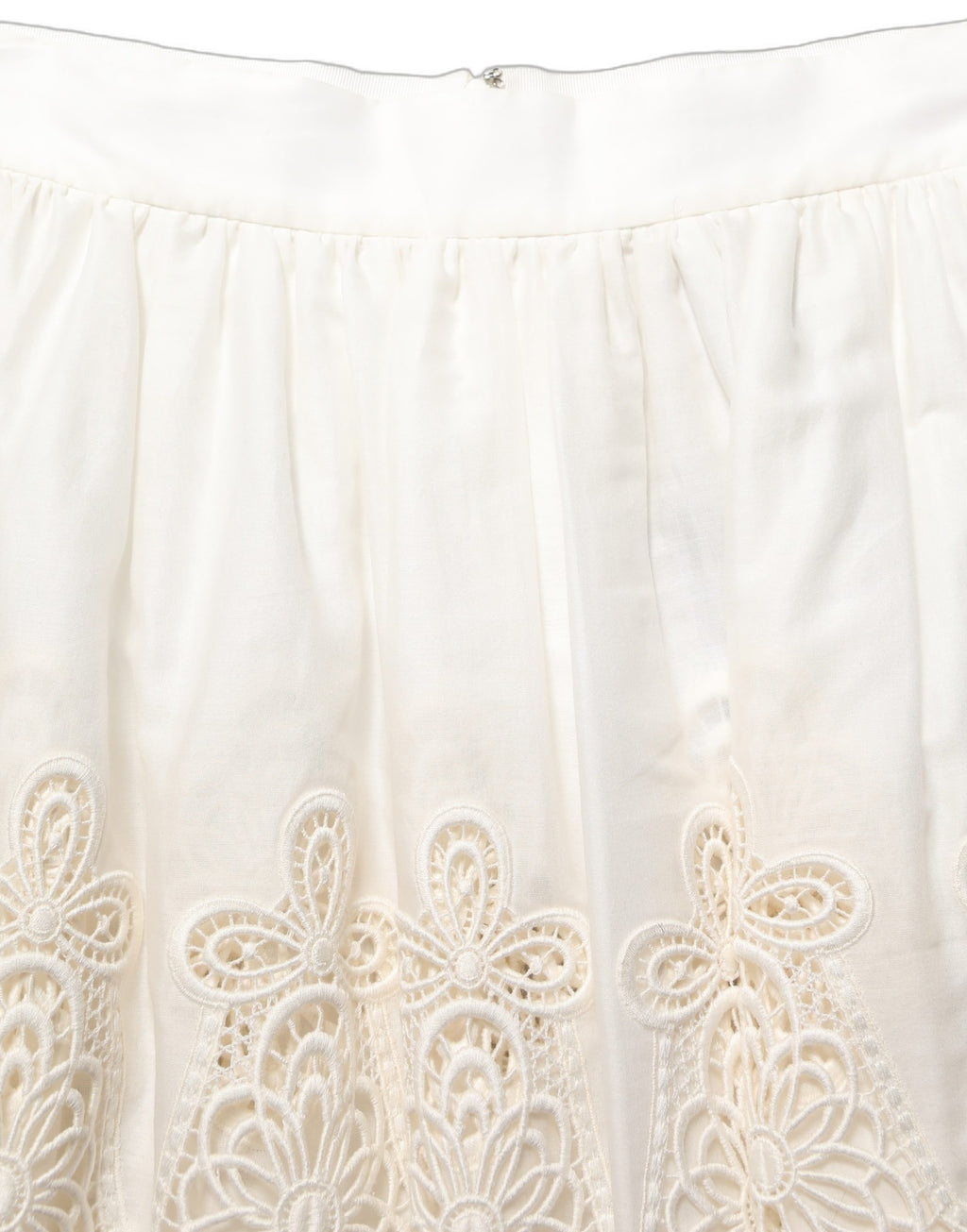 Dolce & Gabbana White Floral Embroidered A-line Mini Skirt Dolce & Gabbana