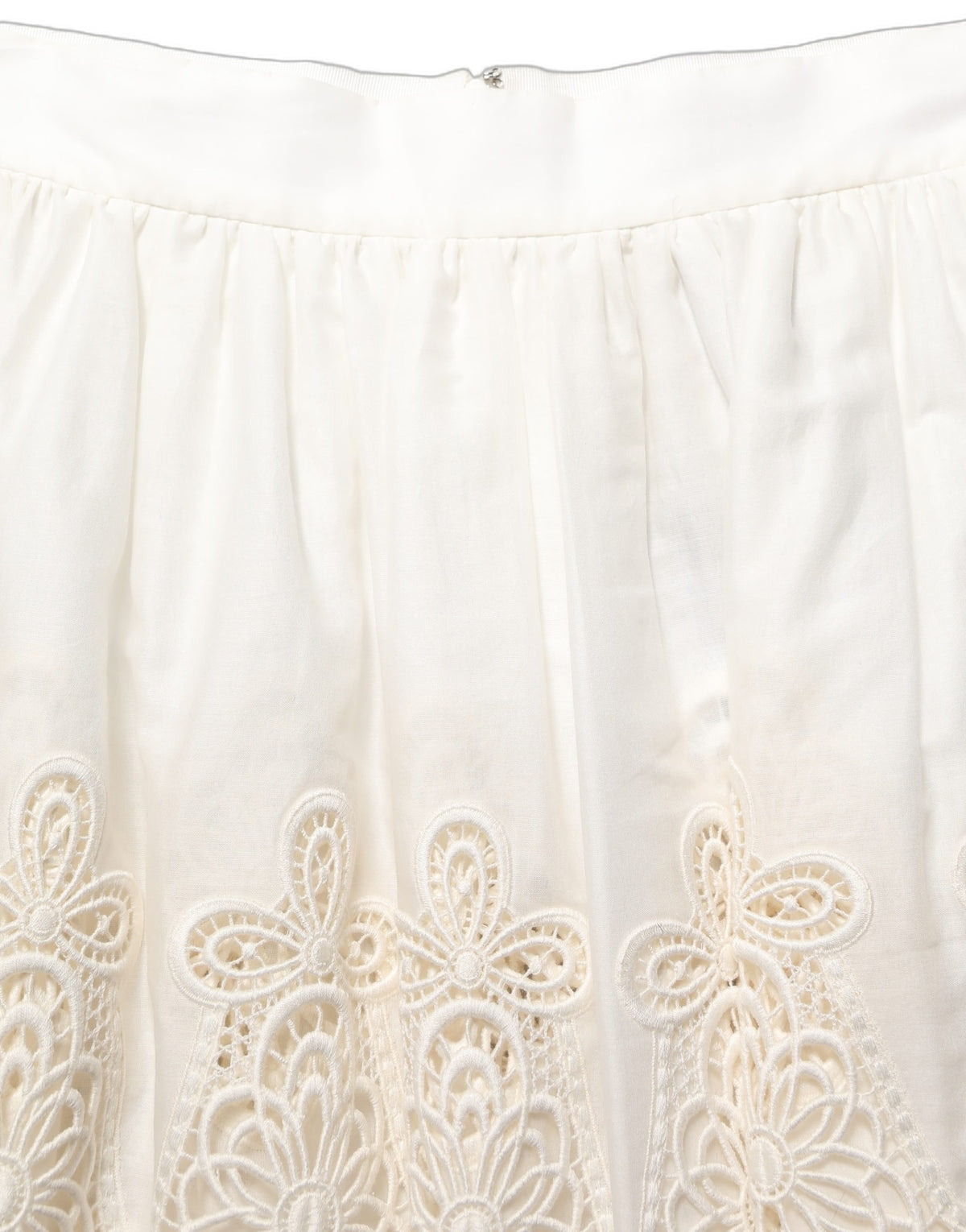 Dolce & Gabbana White Floral Embroidered A-line Mini Skirt Dolce & Gabbana