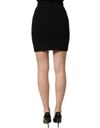 Dolce & Gabbana Black Nylon High Waist Fit Sheath Mini Skirt Dolce & Gabbana