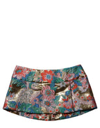 Dolce & Gabbana Multicolor Floral Jacquard MidWaist Mini Skirt
