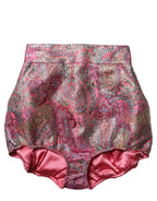 Dolce & Gabbana Pink Floral HighWaist Jacquard Hotpants Shorts Dolce & Gabbana