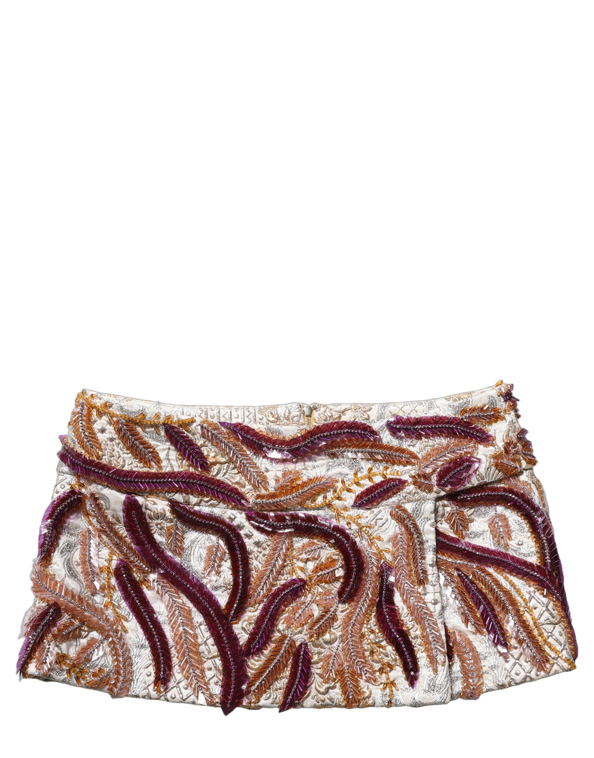 Dolce & Gabbana Multicolor Sequin MidWaist A-line Mini Skirt Dolce & Gabbana