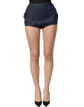 Dolce & Gabbana Blue Cotton High Waist Denim Hotpants Shorts Dolce & Gabbana