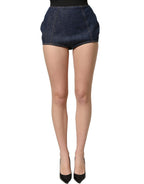 Dolce & Gabbana Blue Cotton High Waist Denim Hotpants Shorts Dolce & Gabbana