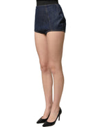 Dolce & Gabbana Blue Cotton High Waist Denim Hotpants Shorts Dolce & Gabbana