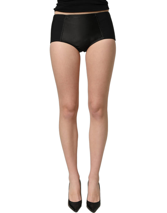 Dolce & Gabbana Black Low Waist Satin Culotte Hotpants Shorts Dolce & Gabbana
