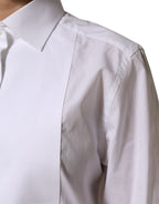 Dolce & Gabbana White Cotton Tuxedo Bib Long Sleeve Dress Shirt Dolce & Gabbana