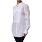 Dolce & Gabbana White Cotton Tuxedo Bib Long Sleeve Dress Shirt Dolce & Gabbana