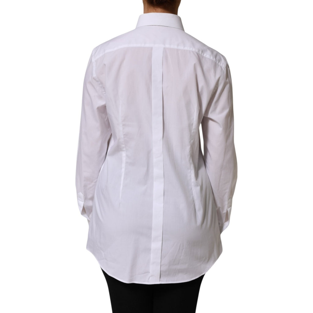 Dolce & Gabbana White Cotton Tuxedo Bib Long Sleeve Dress Shirt Dolce & Gabbana