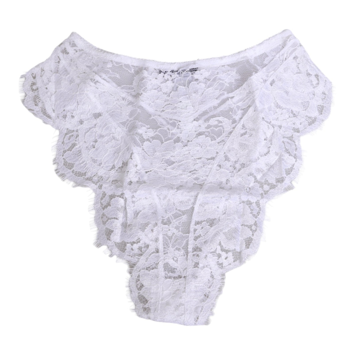 Dolce & Gabbana White Floral Lace Low Rise Panty Underwear Dolce & Gabbana