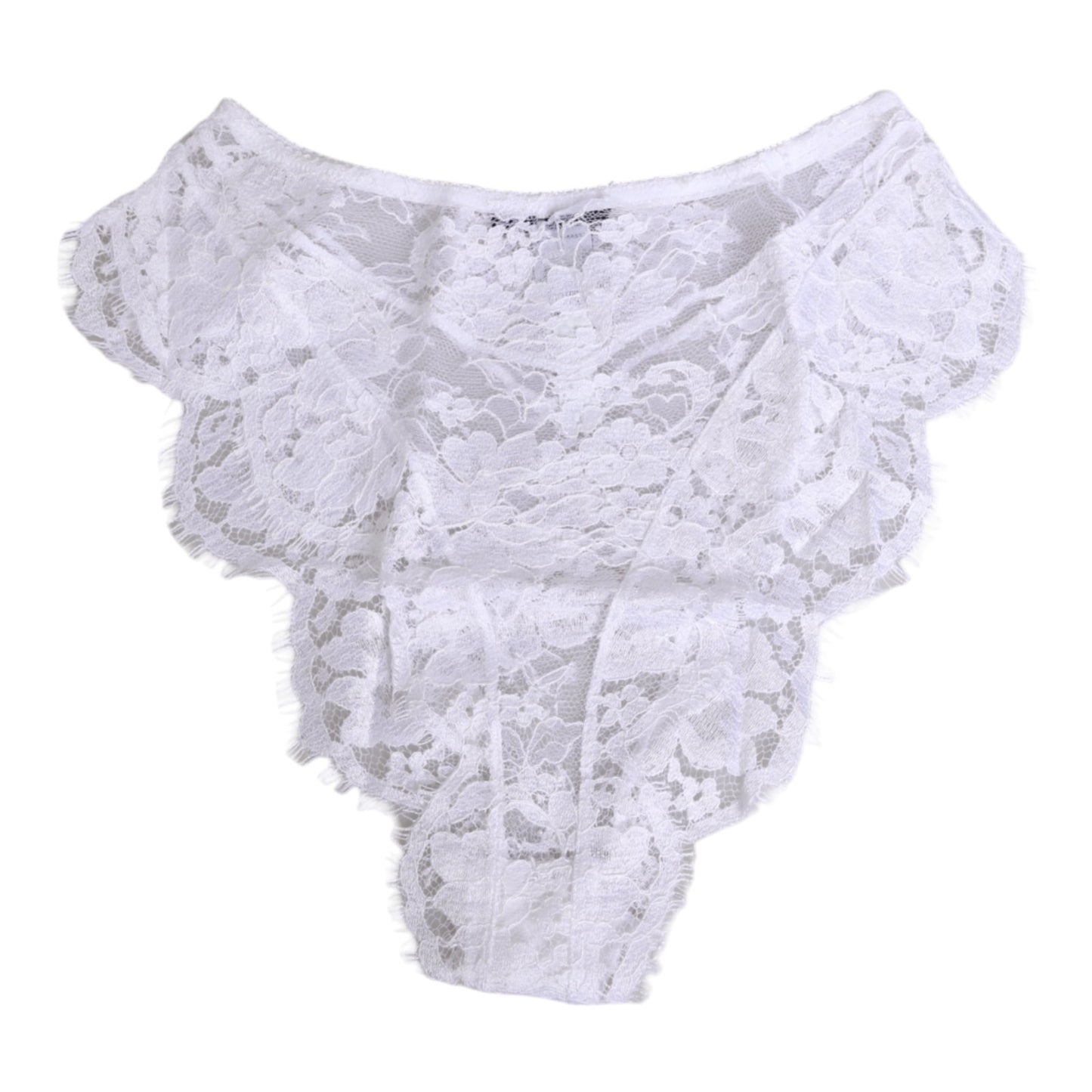 Dolce & Gabbana White Floral Lace Low Rise Panty Underwear Dolce & Gabbana