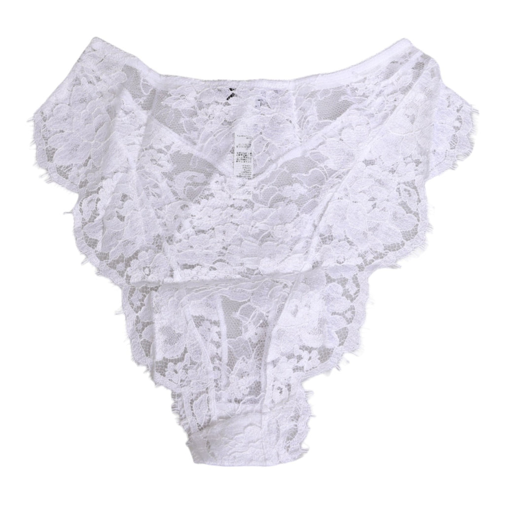 Dolce & Gabbana White Floral Lace Low Rise Panty Underwear Dolce & Gabbana