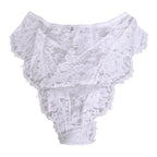 Dolce & Gabbana White Floral Lace Low Rise Panty Underwear Dolce & Gabbana