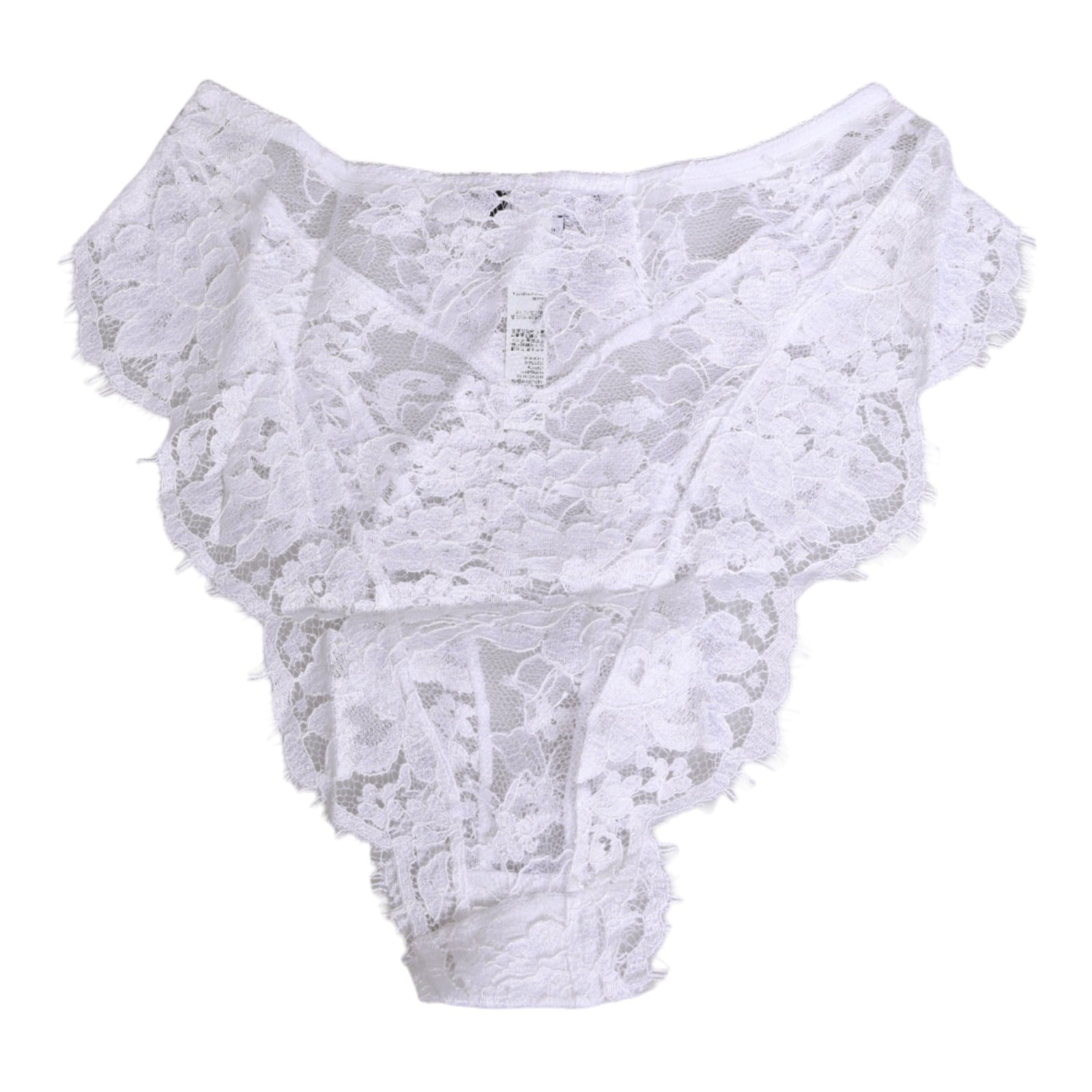 Dolce & Gabbana White Floral Lace Low Rise Panty Underwear Dolce & Gabbana