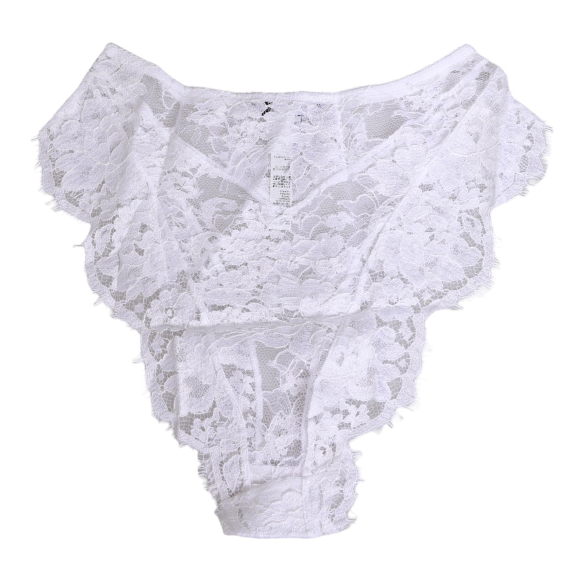 Dolce & Gabbana White Floral Lace Low Rise Panty Underwear Dolce & Gabbana