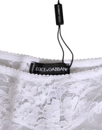 Dolce & Gabbana White Floral Lace Low Rise Panty Underwear Dolce & Gabbana